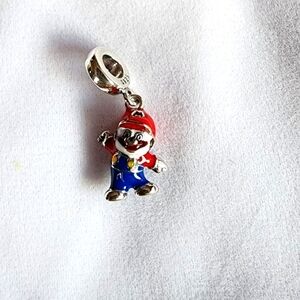 New sterling silver super Mario dangle charm for jewelry / Pandora like bracelet